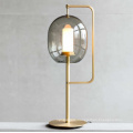 Modern bedside Italy Design Simple Metal Glass Table Lamp For Hotel